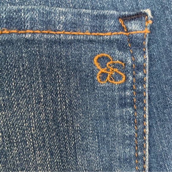 Jessica Simpson Womens 6/28 Jeans Rolled Crop Skinny Medium Blue Wash Low Rise - Picture 6 of 9